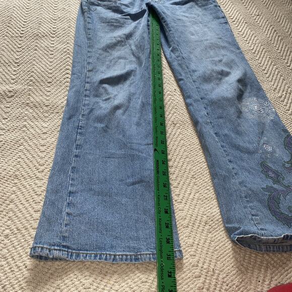 Coldwater Creek Women Size 10 Jeans Bootcut Floral Boho Hippie Y2K Denim - Picture 5 of 10